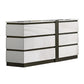 Nav 59 Inch Wide Dresser Chest with 6 Drawers, Concealed Handles, White By Casagear Home