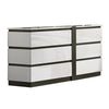 Nav 59 Inch Wide Dresser Chest with 6 Drawers, Concealed Handles, White By Casagear Home