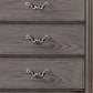 Akia 53 Inch 5 Drawer Tall Dresser Chest Round Metal Knobs Smooth Gray By Casagear Home BM299935