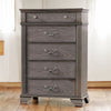 Akia 53 Inch 5 Drawer Tall Dresser Chest, Round Metal Knobs, Smooth Gray By Casagear Home