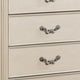Akia 53 Inch 5 Drawer Tall Dresser Chest Round Metal Knobs Crisp White BM299938