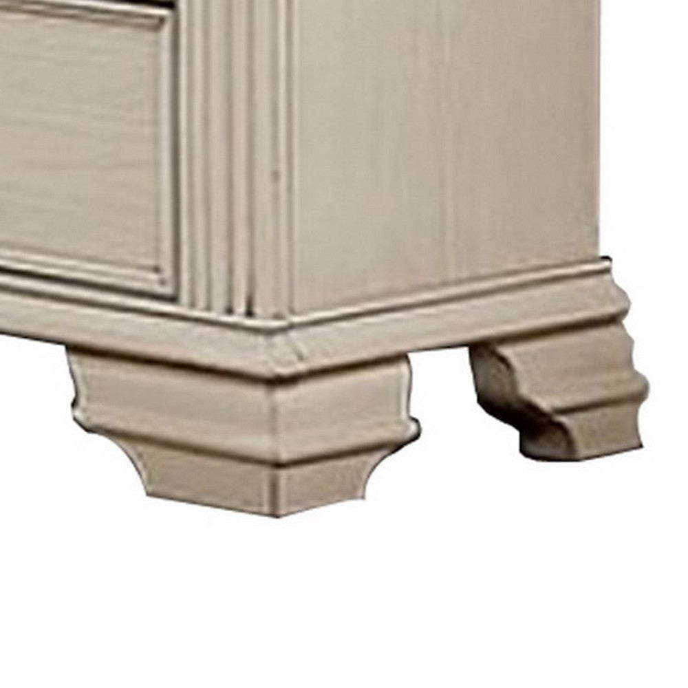 Akia 62 Inch 9 Drawer Wide Dresser Chest Round Metal Knobs Crisp White BM299939