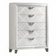 Beli 54 Inch 5 Drawer Tall Dresser Chest Carved Acrylic Feet Crisp White By Casagear Home BM299941