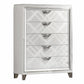 Beli 54 Inch 5 Drawer Tall Dresser Chest, Carved Acrylic Feet, Crisp White By Casagear Home