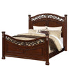 Miri Arched King Size Bed Carved Leaf Details Reeded Pilasters Oak Brown By Casagear Home BM300176