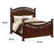 Miri Arched Queen Bed, Carved Leaf Details, Reeded Pilasters, Oak Brown