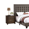Zofi Modern Queen Size Bed Deep Square Tufted Upholstery Taupe Polyester