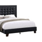 Vea Platform California King Bed Tufted Upholstery Black Faux Leather By Casagear Home BM300182