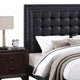 Vea Modern Platform Queen Bed Deep Tufted Upholstery Black Faux Leather By Casagear Home