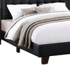 Vea Modern Platform Queen Bed Deep Tufted Upholstery Black Faux Leather By Casagear Home