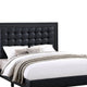 Vea Modern Platform Queen Bed Deep Tufted Upholstery Black Faux Leather By Casagear Home