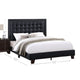 Vea Modern Platform Queen Bed Deep Tufted Upholstery Black Faux Leather By Casagear Home