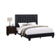 Vea Modern Platform Queen Bed Deep Tufted Upholstery Black Faux Leather By Casagear Home