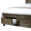 Ziv Classic California King Bed with Storage Drawers Metal Handles Brown BM300186