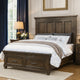 Ziv Classic California King Bed with Storage Drawers, Metal Handles, Brown
