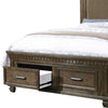 Ziv Classic Queen Size Bed with 2 Storage Drawers Upholstered Brown BM300191