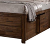 Tiva Wood California King Bed 6 Drawers Book Case Frame Distressed Oak By Casagear Home BM300202