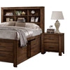 Tiva Wood Queen Size Bed 6 Drawers Book Case Frame Distressed Oak Brown By Casagear Home BM300204