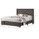 Lola Classic King Size Bed Wood Grain Strong Block Legs Taupe Brown By Casagear Home