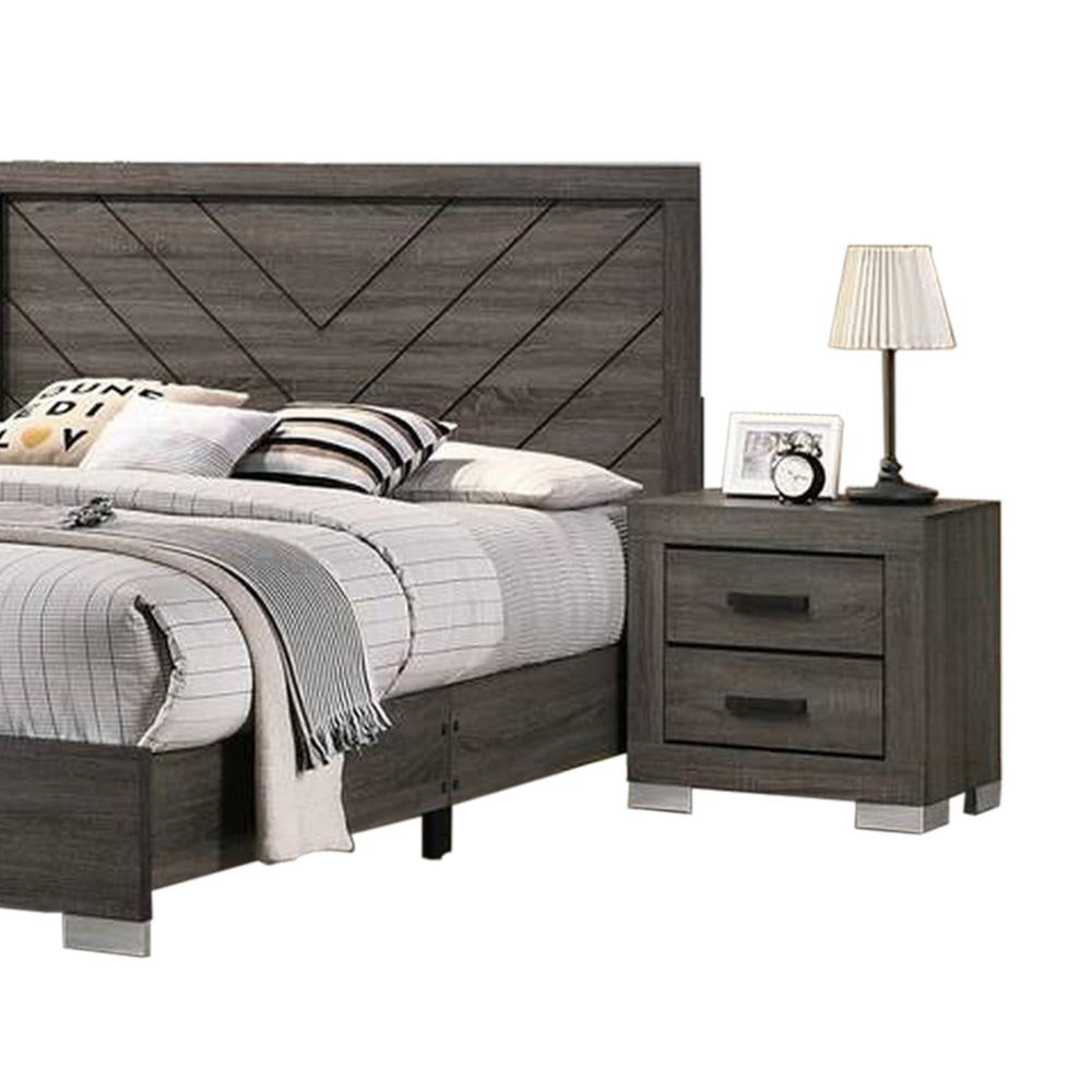 Lola Classic Queen Size Bed Wood Grain Strong Block Legs Taupe Brown By Casagear Home
