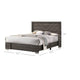 Lola Classic Queen Size Bed Wood Grain Strong Block Legs Taupe Brown By Casagear Home