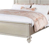 Opp Platform King Size Bed with Curved Panel Headboard Champagne Silver