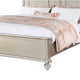 Opp Platform King Size Bed with Curved Panel Headboard Champagne Silver