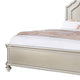 Opp Platform Queen Size Bed with Curved Panel Headboard Champagne Silver