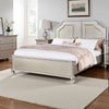 Opp Platform Queen Size Bed with Curved Panel Headboard, Champagne Silver
