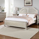 Opp Platform Queen Size Bed with Curved Panel Headboard, Champagne Silver