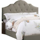 Eni Upholstered King Size Bed Tufted Adjustable Headboard Gray Fabric