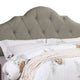 Eni Upholstered Queen Size Bed Tufted Adjustable Headboard Gray Fabric