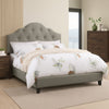 Eni Upholstered Queen Size Bed, Tufted Adjustable Headboard, Gray Fabric
