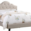Eni Upholstered Full Size Bed Tufted Adjustable Headboard Taupe Fabric