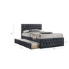 Nek Wood Twin Size Upholstered Bed with Trundle Tufted Charcoal Burlap By Casagear Home BM300230