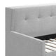 Diem Classic Wood Day Bed with Trundle Button Tufted Back Gray Burlap BM300257