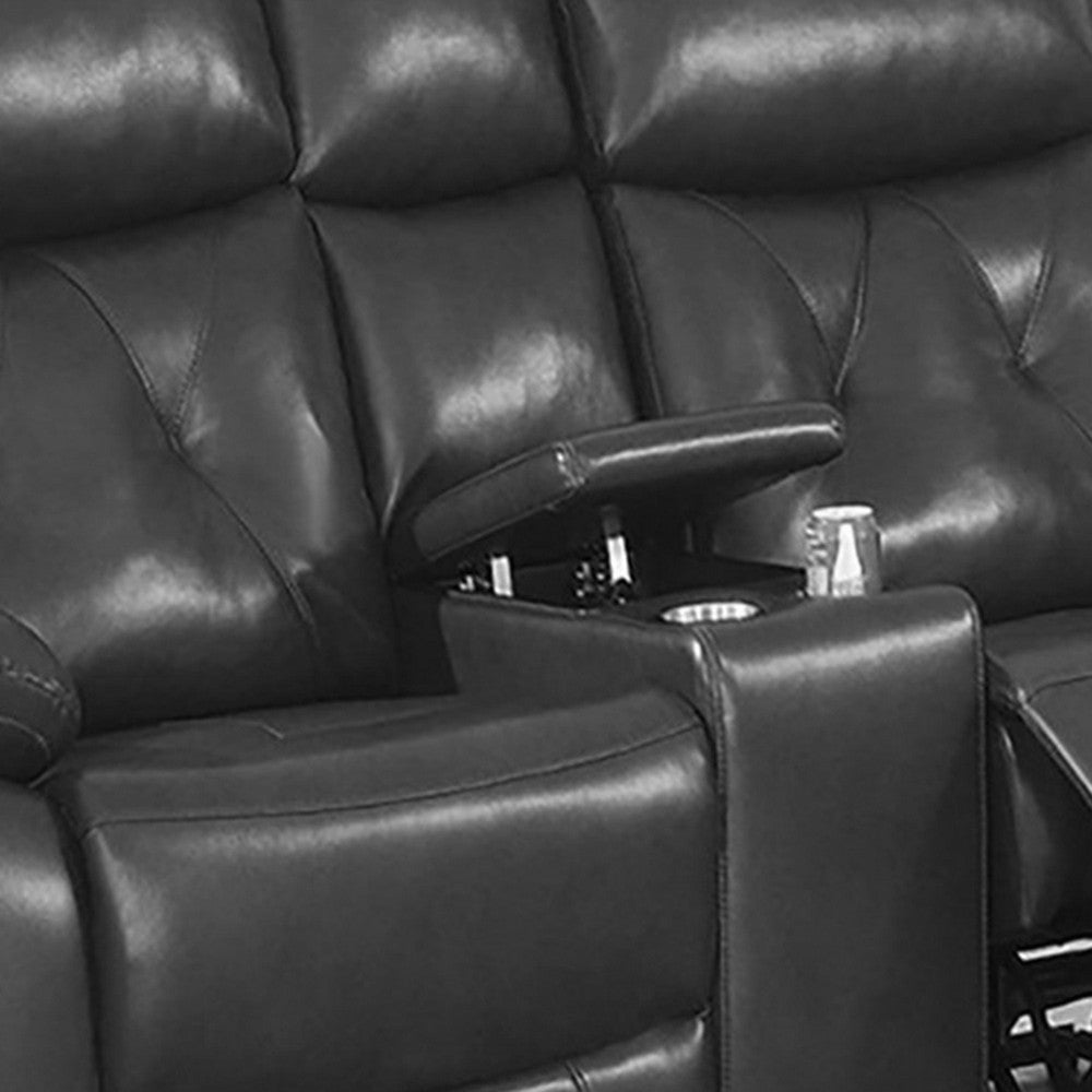 Nuna 76 Inch Manual Reclining Loveseat Chair Pull Tab Mechanism Gray BM300262