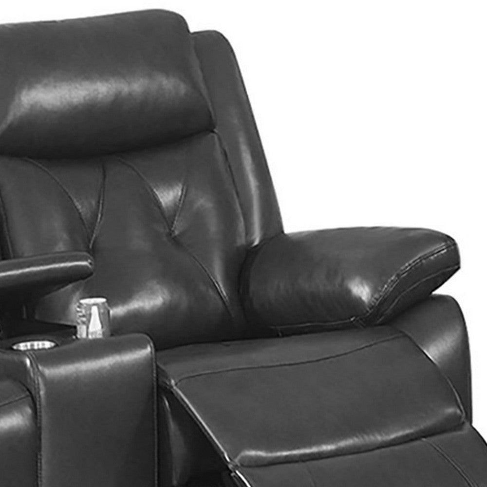 Nuna 76 Inch Manual Reclining Loveseat Chair Pull Tab Mechanism Gray BM300262