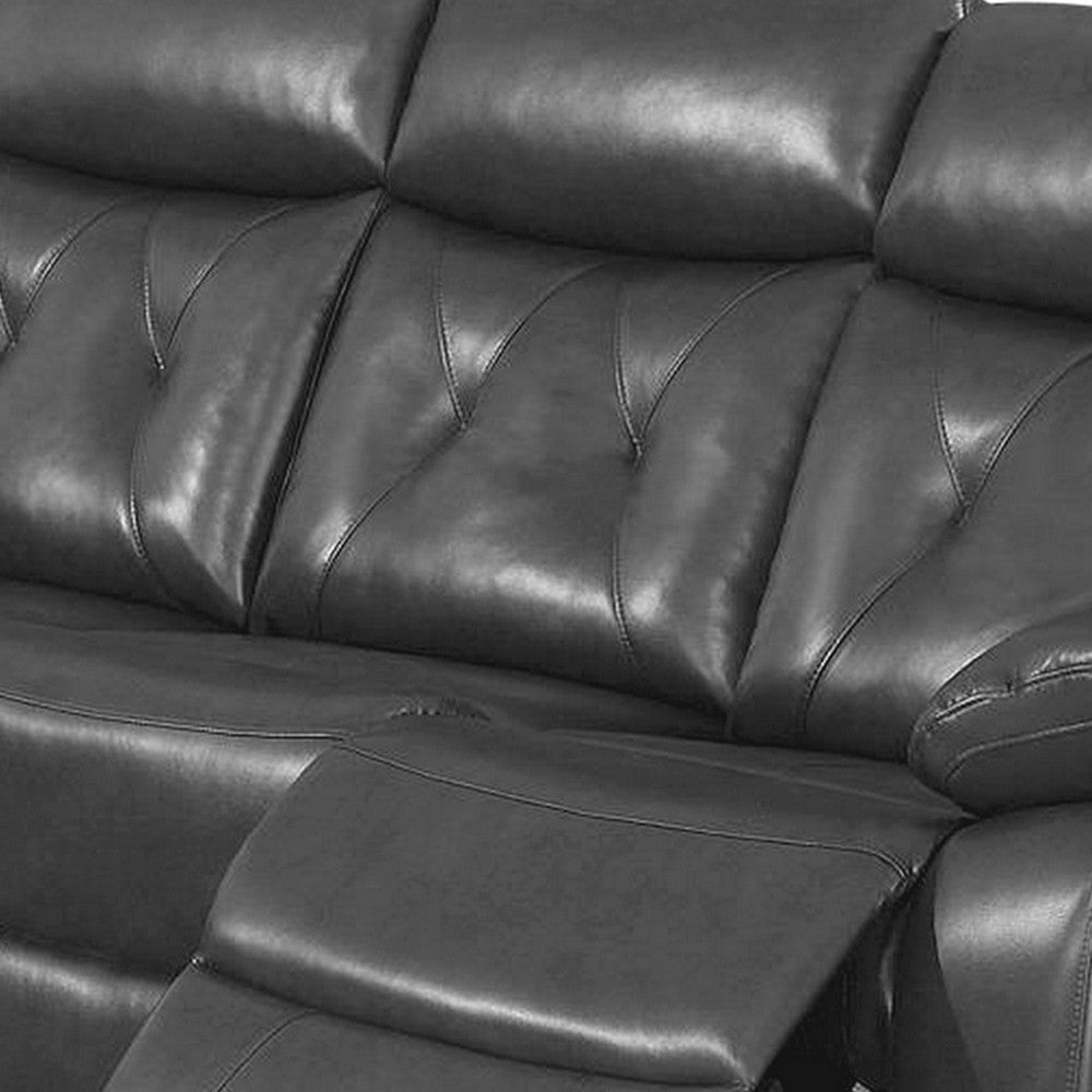 Nuna 88 Inch Manual Reclining Sofa Pull Tab Footrest Mechanism Gray BM300263