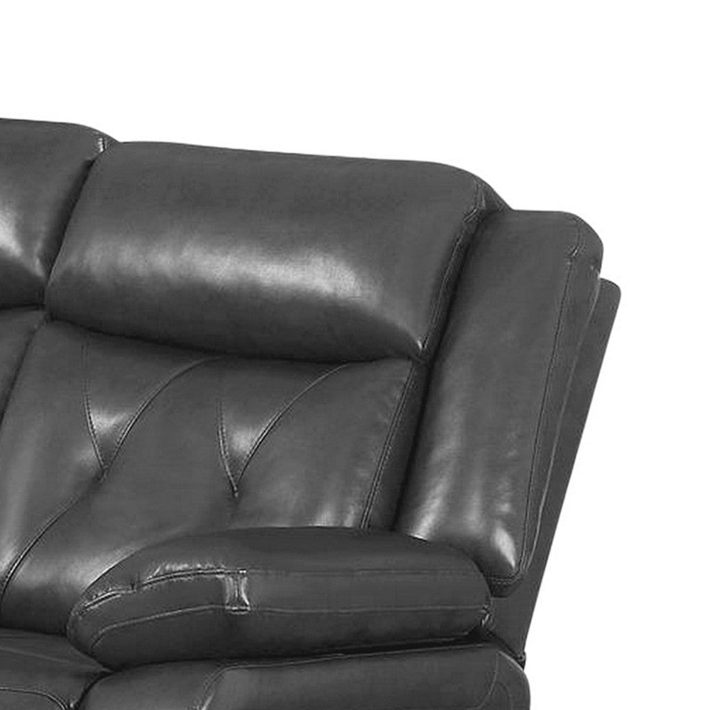 Nuna 88 Inch Manual Reclining Sofa Pull Tab Footrest Mechanism Gray BM300263