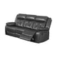 Nuna 88 Inch Manual Reclining Sofa, Pull Tab Footrest Mechanism, Gray