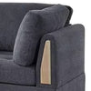 Cato 3 Piece L Shape Sectional Sofa Set with Ottoman 2 Pillows Charcoal