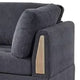 Cato 3 Piece L Shape Sectional Sofa Set with Ottoman 2 Pillows Charcoal