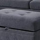 Cato 3 Piece L Shape Sectional Sofa Set with Ottoman 2 Pillows Charcoal