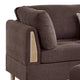 Cato 3 Piece L Shape Sectional Sofa Set with Ottoman 2 Pillows Brown