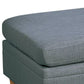 37 Inch Ottoman Padded Square Seat Smooth Steel Gray Dorris Fabric By Casagear Home BM300270