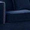 Mina 58 Inch One Arm Reversible Chaise 2 Pillows Nailhead Trim Indigo By Casagear Home BM300274