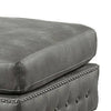 Simi 34 Inch Square Ottoman Handcrafted Legs Gray Vegan Faux Leather By Casagear Home BM300278