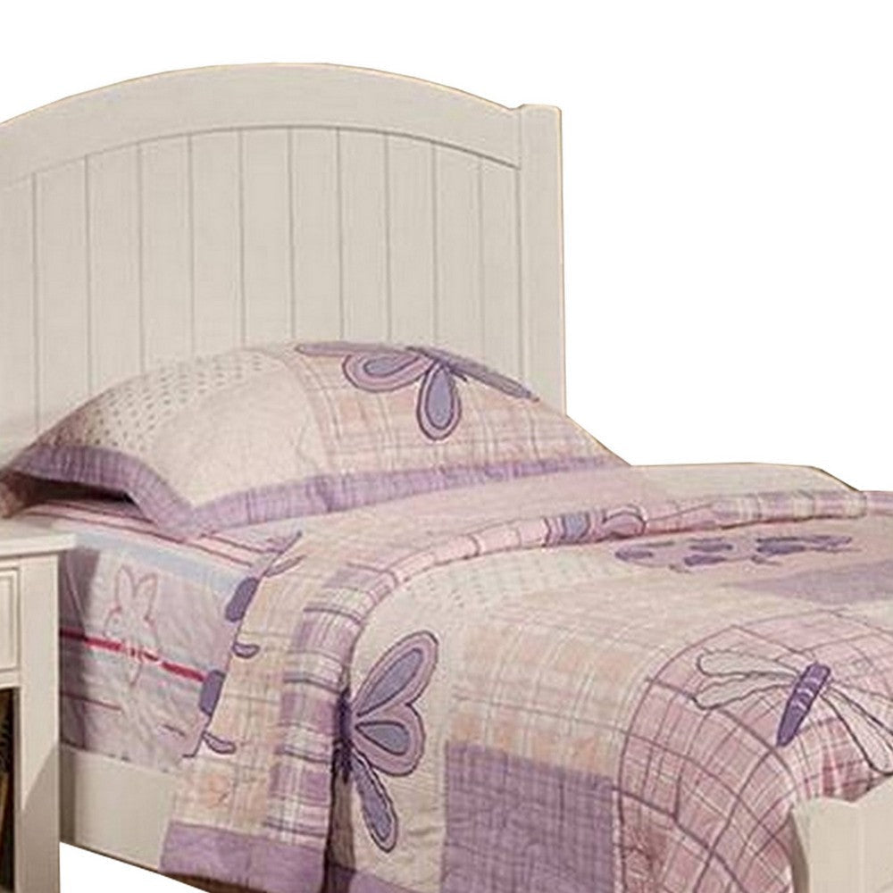 Shov Full Size Bed Arched Headboard Classic White Wood Construction BM300279