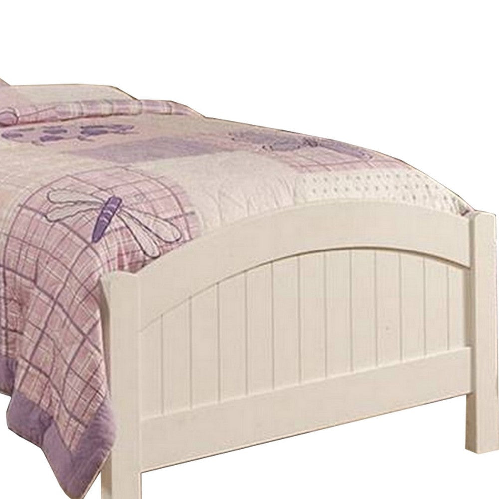 Shov Full Size Bed Arched Headboard Classic White Wood Construction BM300279